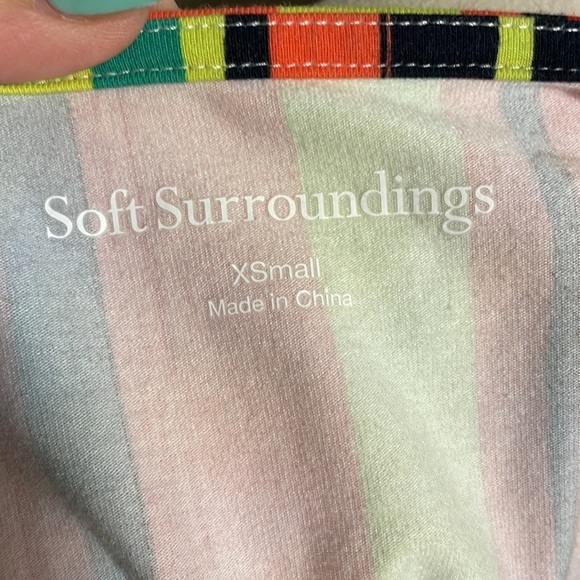 SOFT SURROUNDING women’s multi S/S striped stretch casual dress A line boho XS - Picture 5 of 9